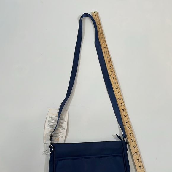 Heys Travel HiLite Crossbody Bag Navy RFID Shield Tablet Sleeve NWT - Picture 8 of 13